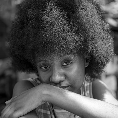 Young woman with an afro hairstyle, portrait